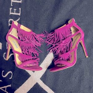 Deep Purple Fringe Heel